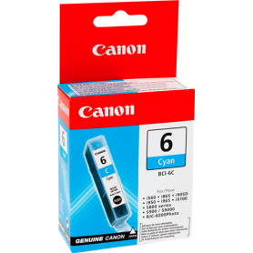 ORIGINAL Cartuccia Inkjet Canon BCI-6c 4706A002 Ciano 280 Pagine 13ml